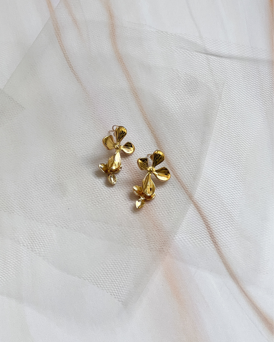 Aretes Flower Gold