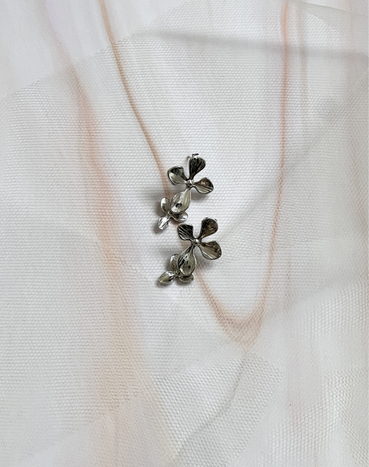 Aretes Flowers Silver
